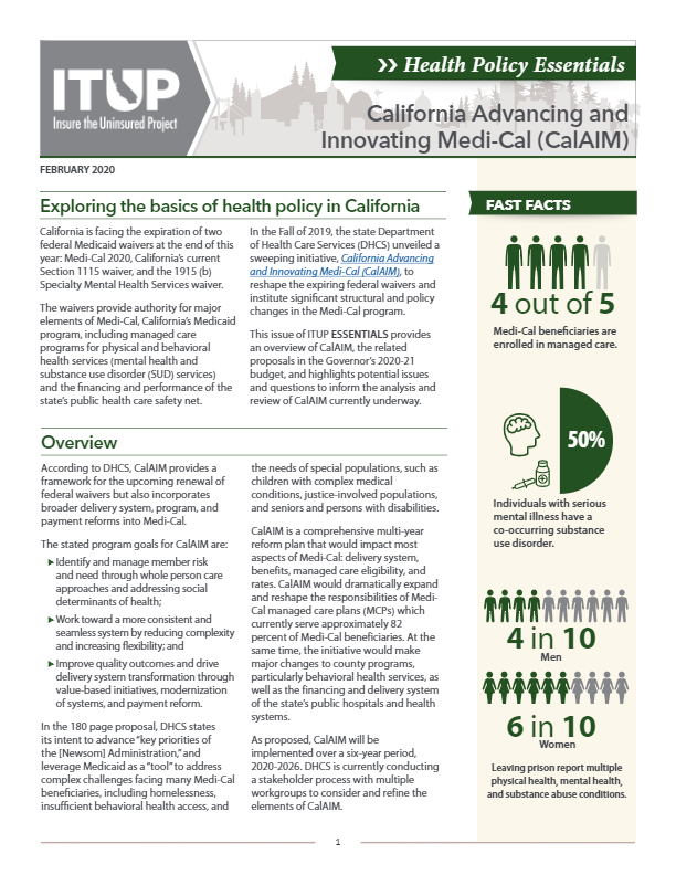 California Advancing and Innovating Medi-Cal (CalAIM) - ITUP